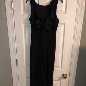 Black Lulus Jumpsuit with Ruffled Deep V Back